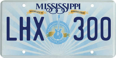 MS license plate LHX300