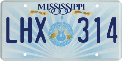 MS license plate LHX314