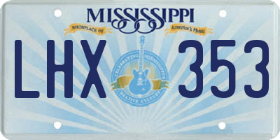 MS license plate LHX353