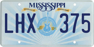 MS license plate LHX375
