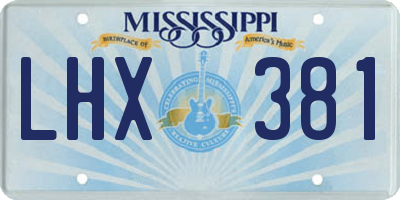 MS license plate LHX381