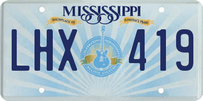 MS license plate LHX419
