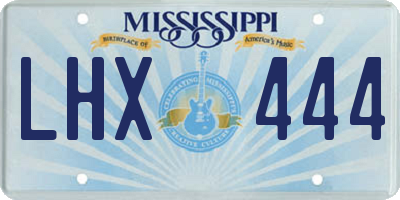 MS license plate LHX444