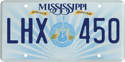 MS license plate LHX450
