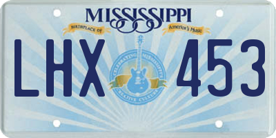 MS license plate LHX453