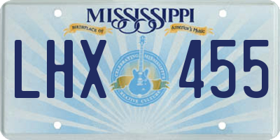 MS license plate LHX455