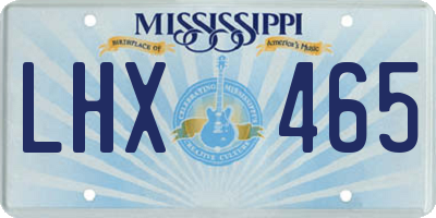 MS license plate LHX465