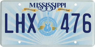 MS license plate LHX476