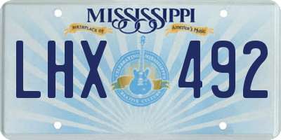MS license plate LHX492