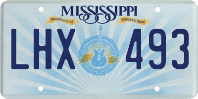 MS license plate LHX493