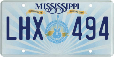 MS license plate LHX494