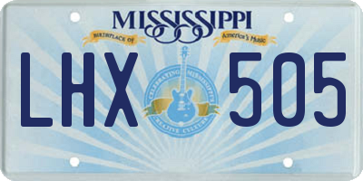 MS license plate LHX505