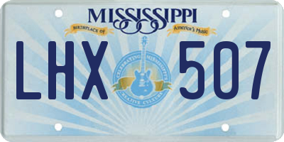 MS license plate LHX507