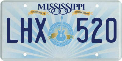 MS license plate LHX520