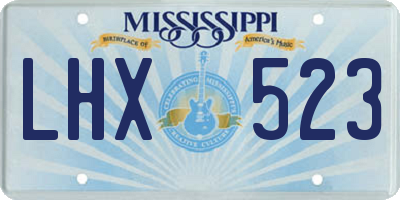 MS license plate LHX523