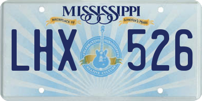 MS license plate LHX526