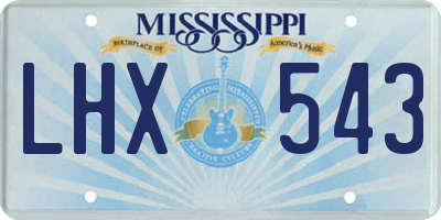 MS license plate LHX543