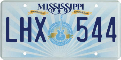 MS license plate LHX544