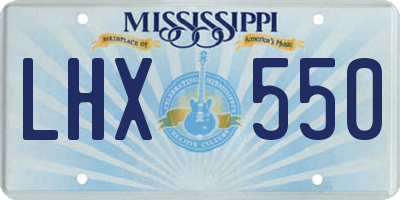 MS license plate LHX550