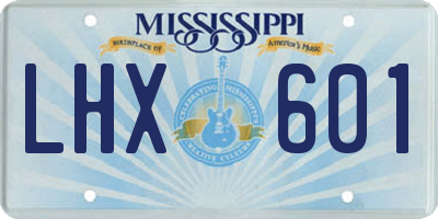 MS license plate LHX601