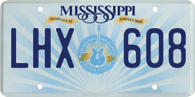 MS license plate LHX608