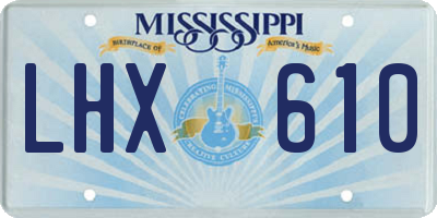 MS license plate LHX610