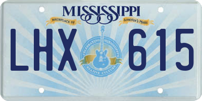 MS license plate LHX615