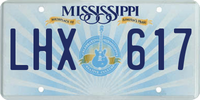 MS license plate LHX617