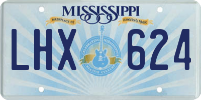 MS license plate LHX624