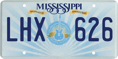 MS license plate LHX626