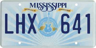 MS license plate LHX641