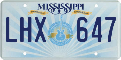 MS license plate LHX647