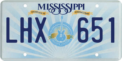 MS license plate LHX651