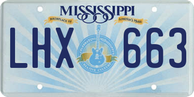 MS license plate LHX663