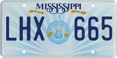 MS license plate LHX665