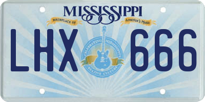 MS license plate LHX666