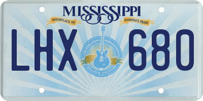MS license plate LHX680