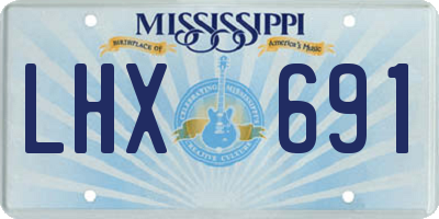 MS license plate LHX691
