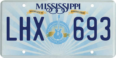 MS license plate LHX693
