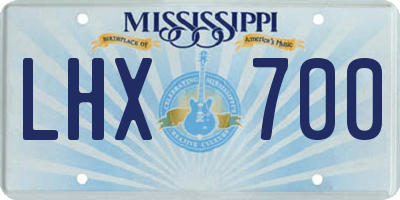 MS license plate LHX700