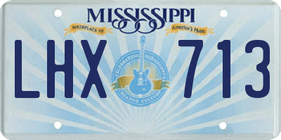 MS license plate LHX713