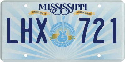 MS license plate LHX721