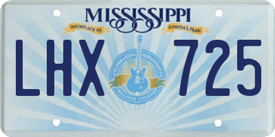 MS license plate LHX725