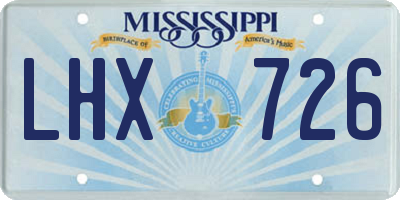 MS license plate LHX726