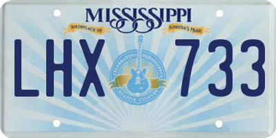 MS license plate LHX733