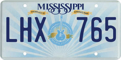 MS license plate LHX765