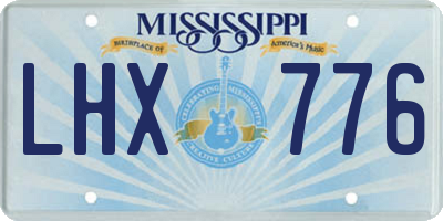 MS license plate LHX776