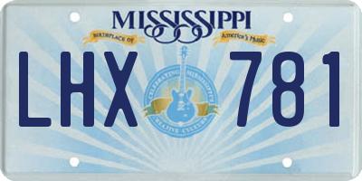 MS license plate LHX781