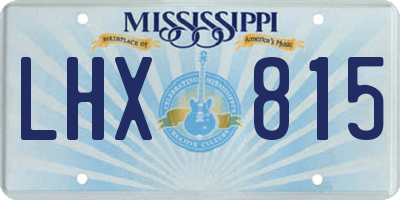 MS license plate LHX815