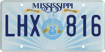 MS license plate LHX816